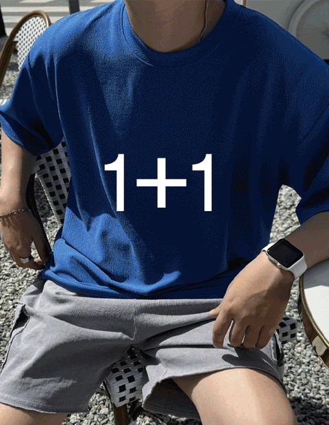 1+1 엠보 링클프리 반팔 티셔츠 (11color)