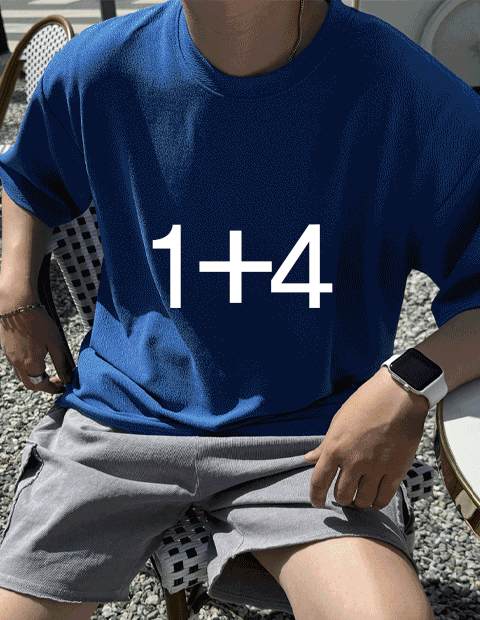1+4 엠보 링클프리 반팔 티셔츠 (11color)