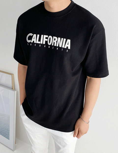 #캘리포니아 오버핏 반팔 티셔츠