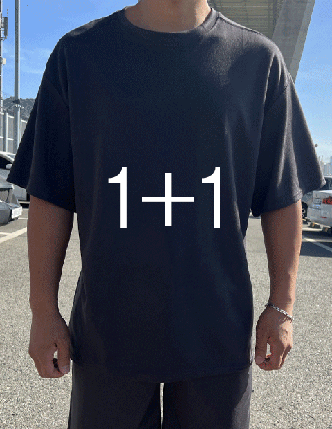 (1+1 기획특가) 빅사이즈 오버핏 반팔 티셔츠